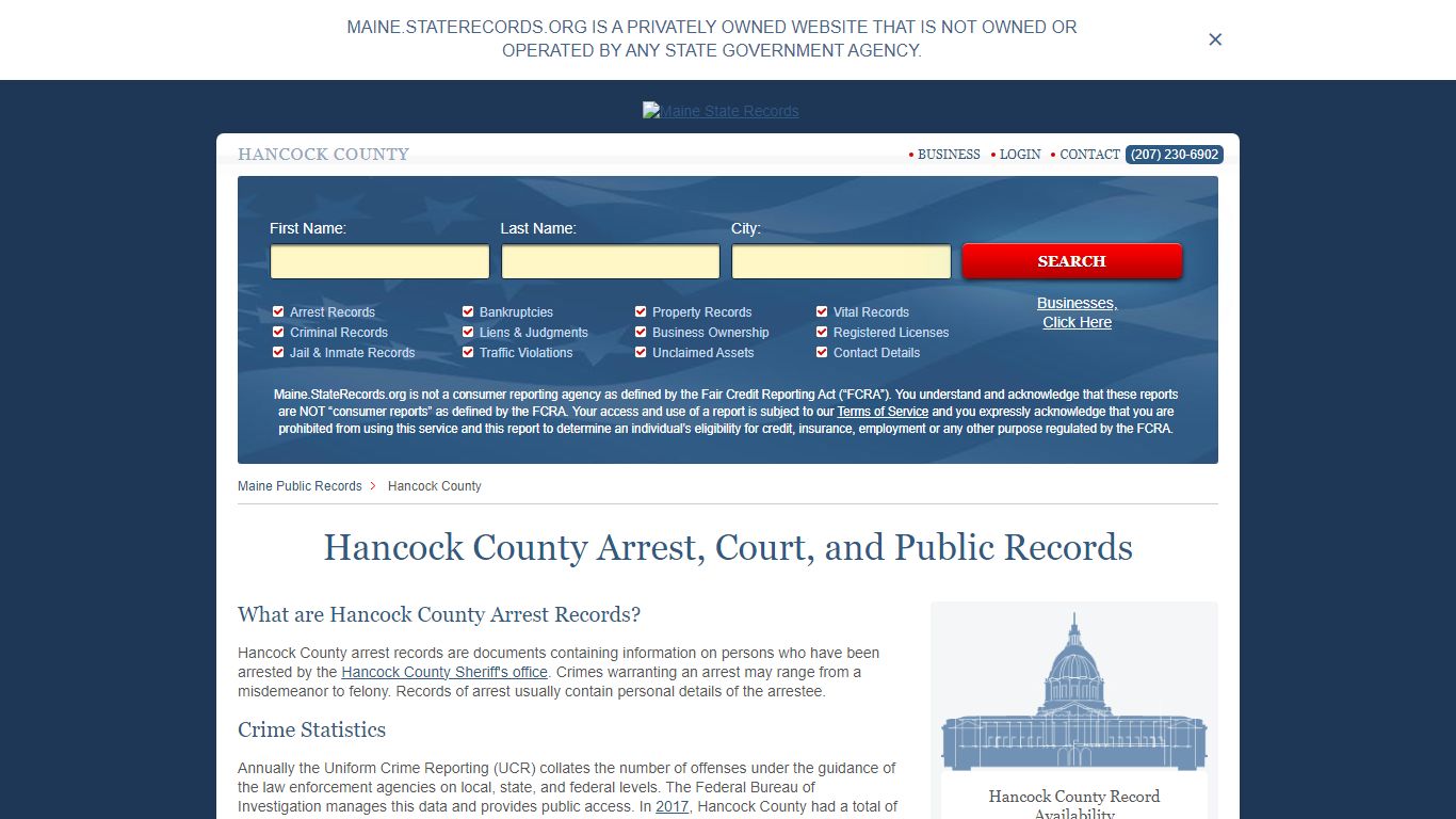 Hancock County Arrest, Court, and Public Records